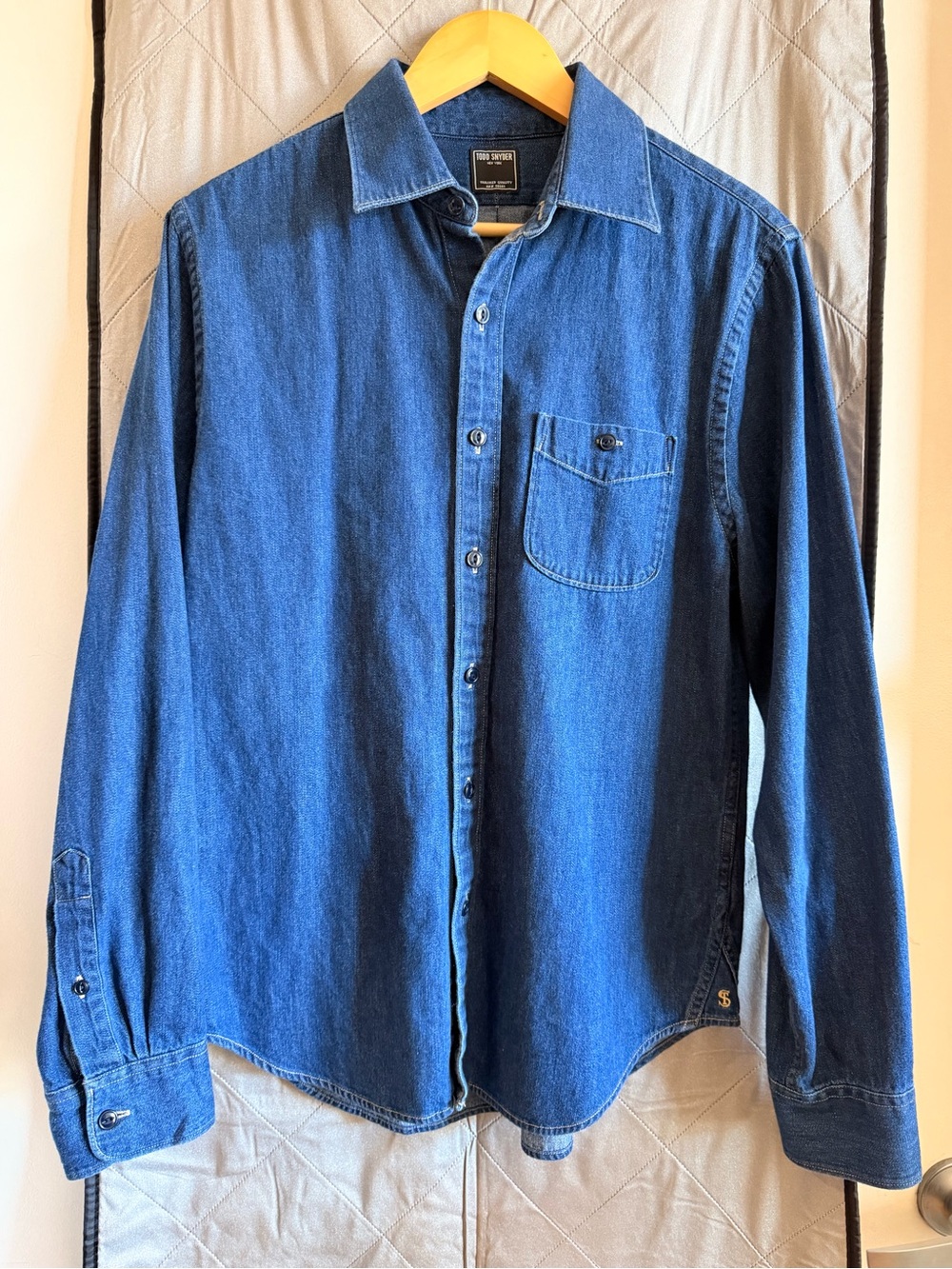 Todd Snyder Denim Button Down Shirt - medium